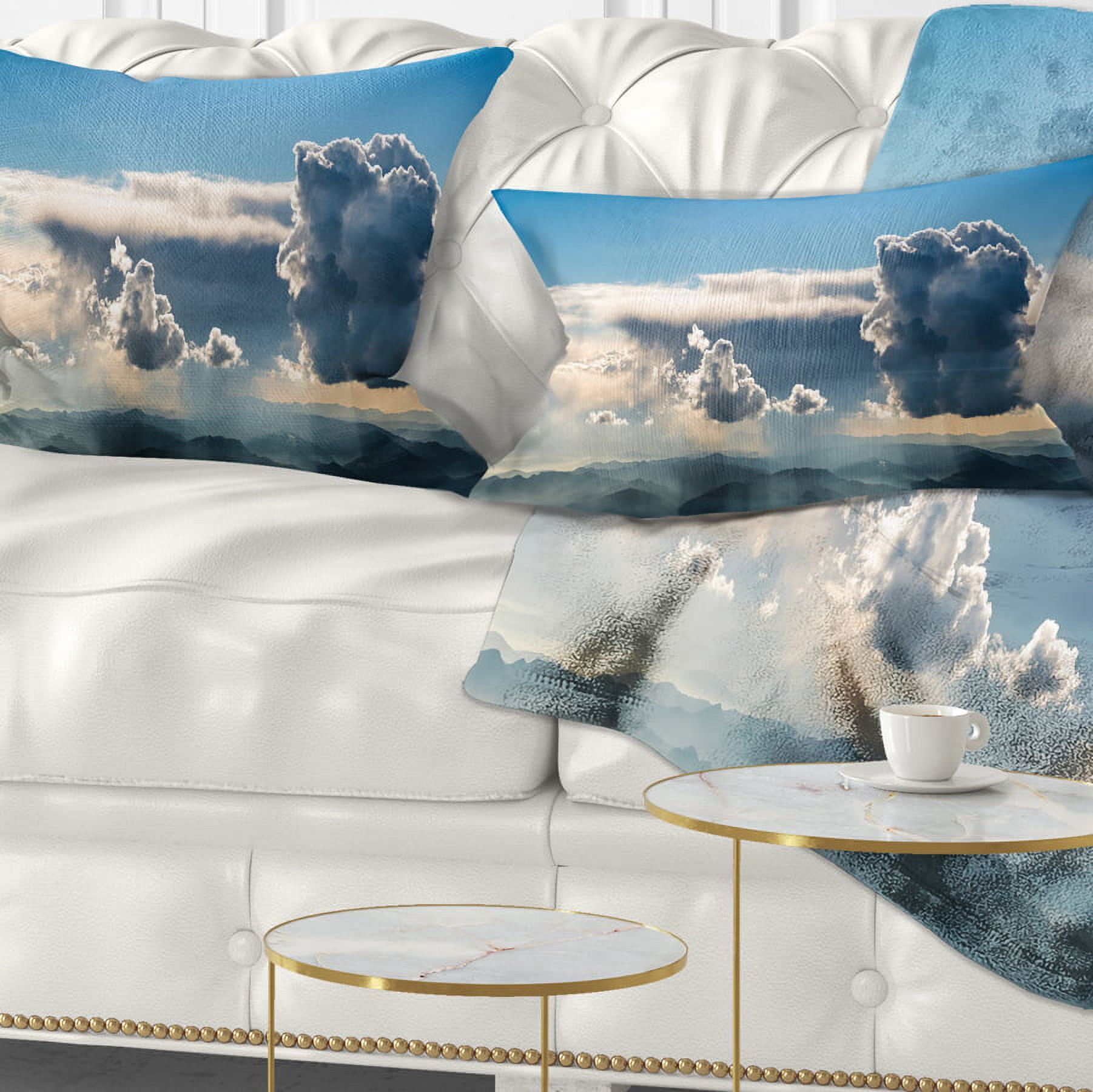 Designart 12" x 20" Multi-color Polyester Throw Pillow