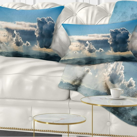 Designart 12" x 20" Multi-color Polyester Throw Pillow