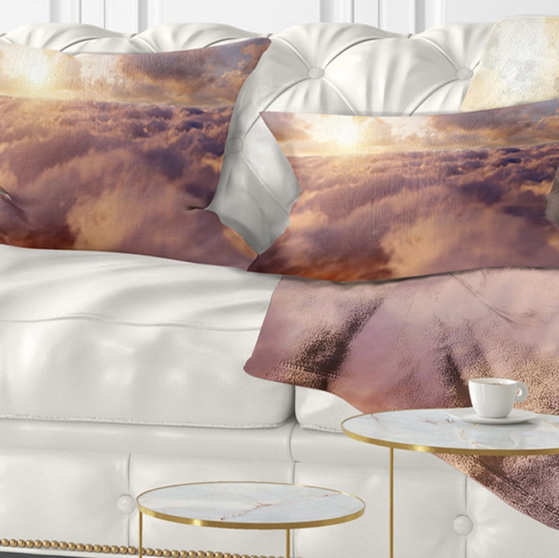 Designart 12" x 20" Multi-color Polyester Throw Pillow