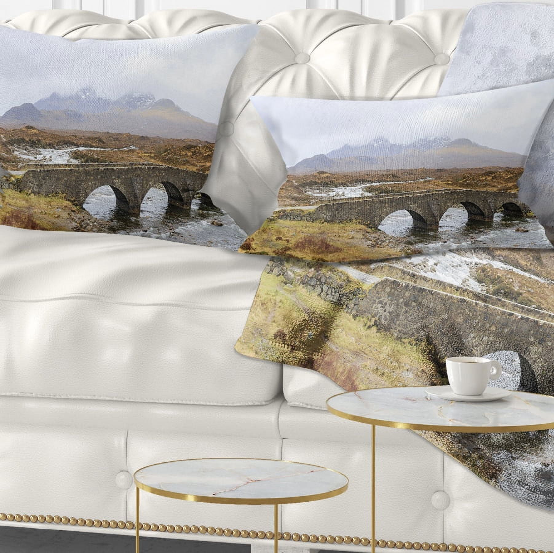 Designart 12" x 20" Multi-color Polyester Throw Pillow