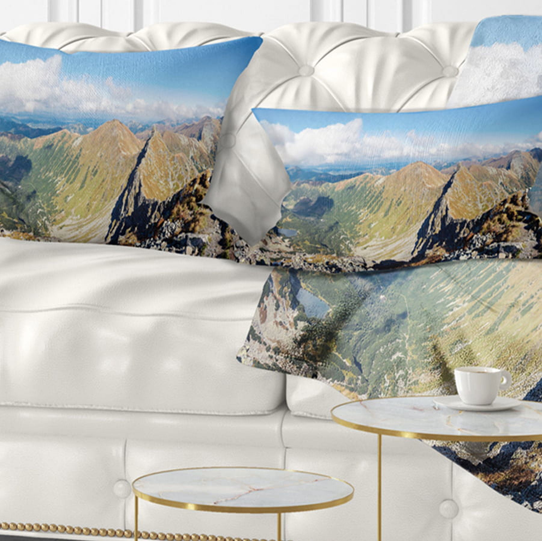 Designart 12" x 20" Multi-color Polyester Throw Pillow