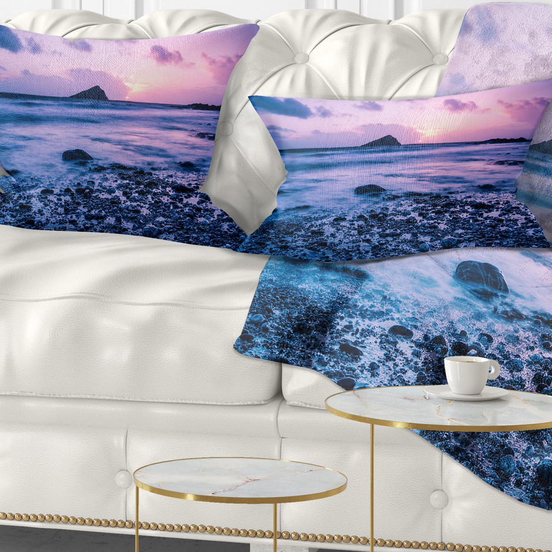 Designart 12" x 20" Multi-color Polyester Throw Pillow