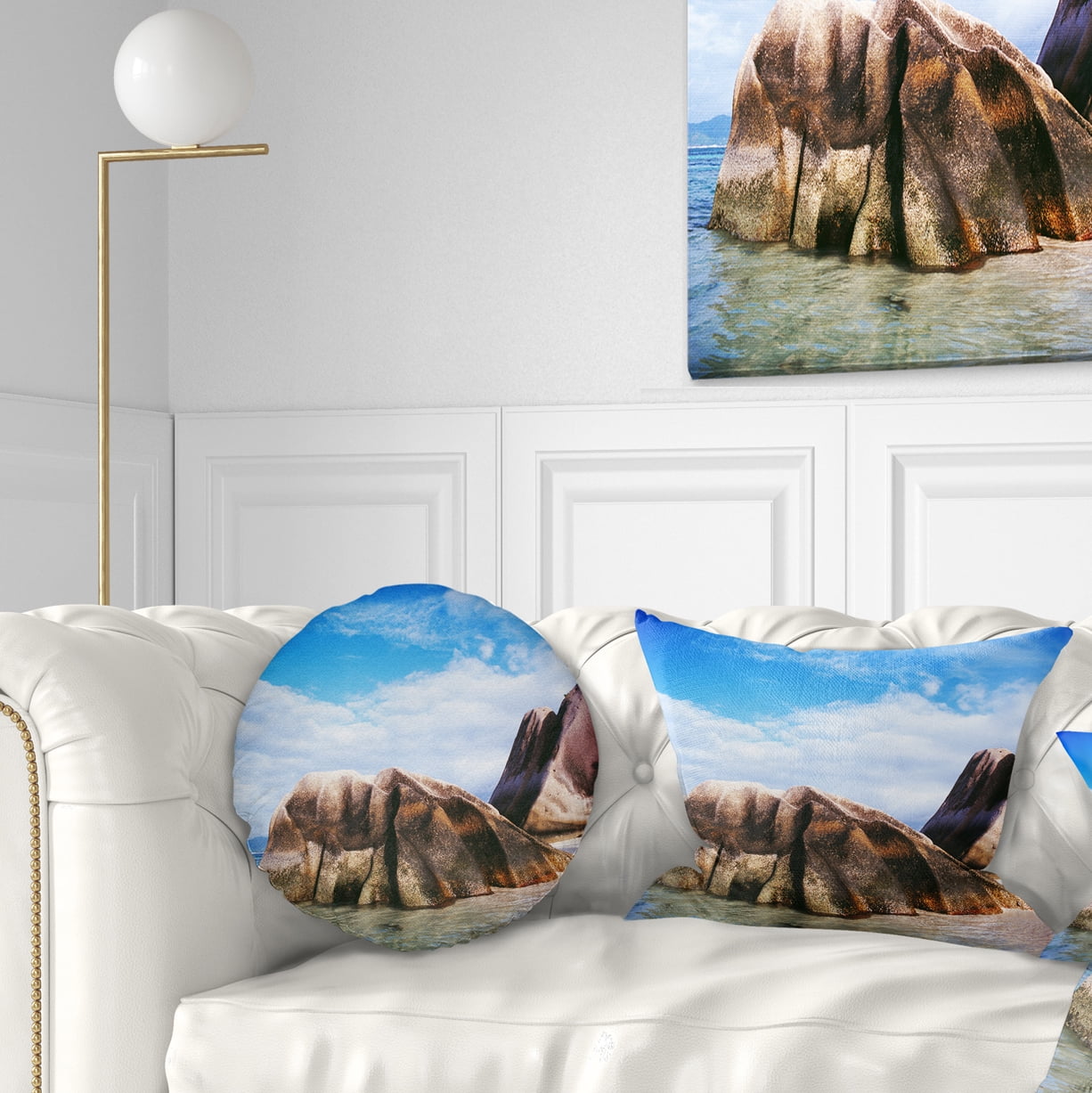 Designart 12" x 20" Multi-color Polyester Throw Pillow