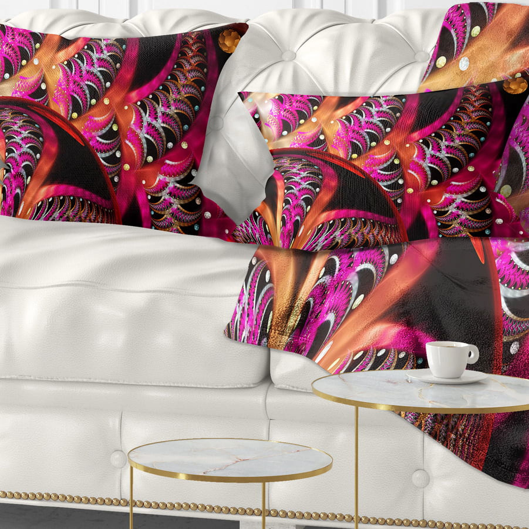 Designart 12" x 20" Multi-color Polyester Throw Pillow