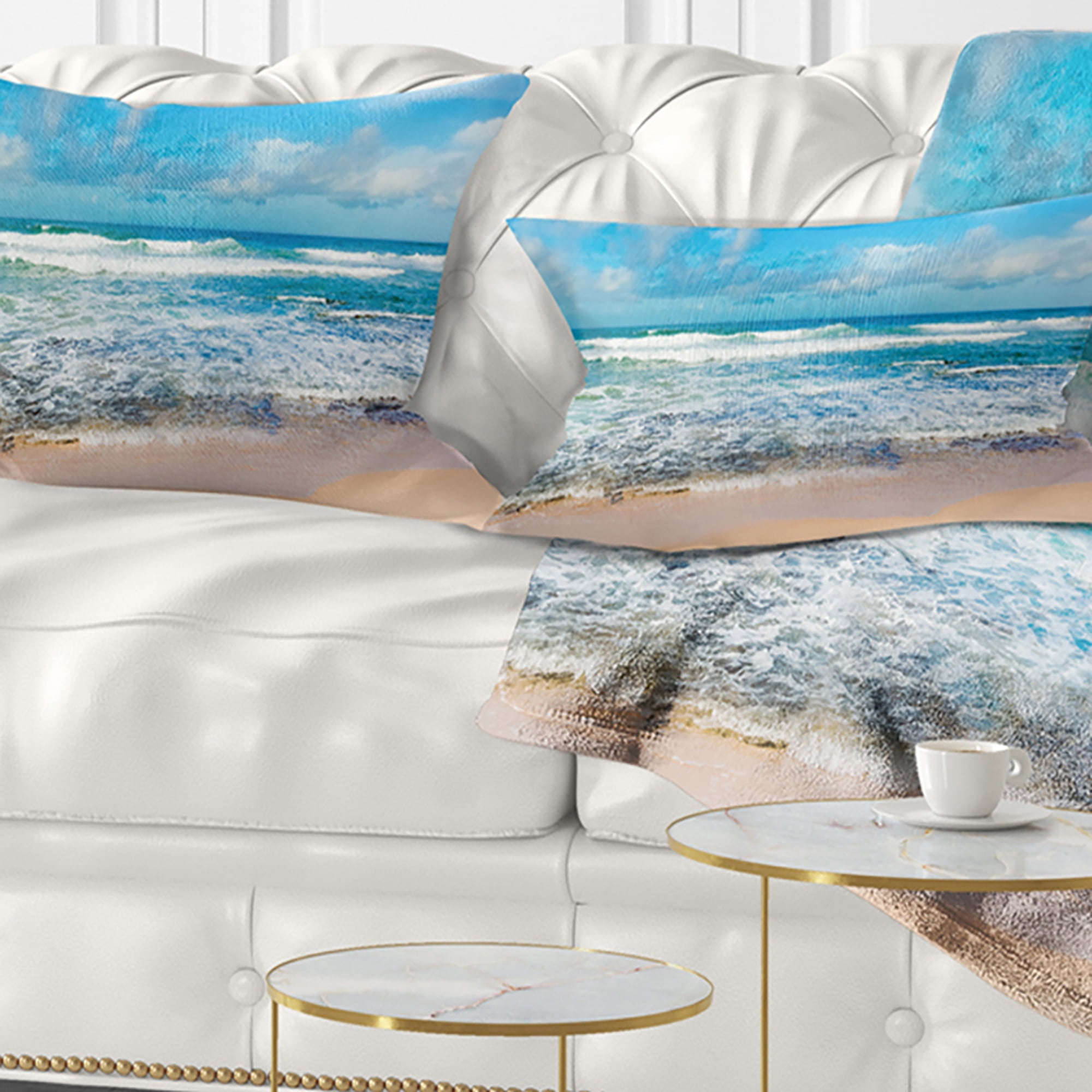 Designart 12" x 20" Multi-color Polyester Throw Pillow