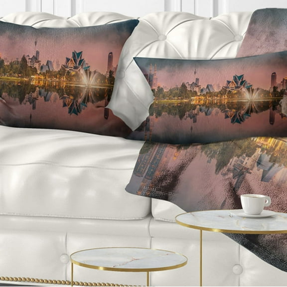Designart 12" x 20" Multi-color Polyester Throw Pillow