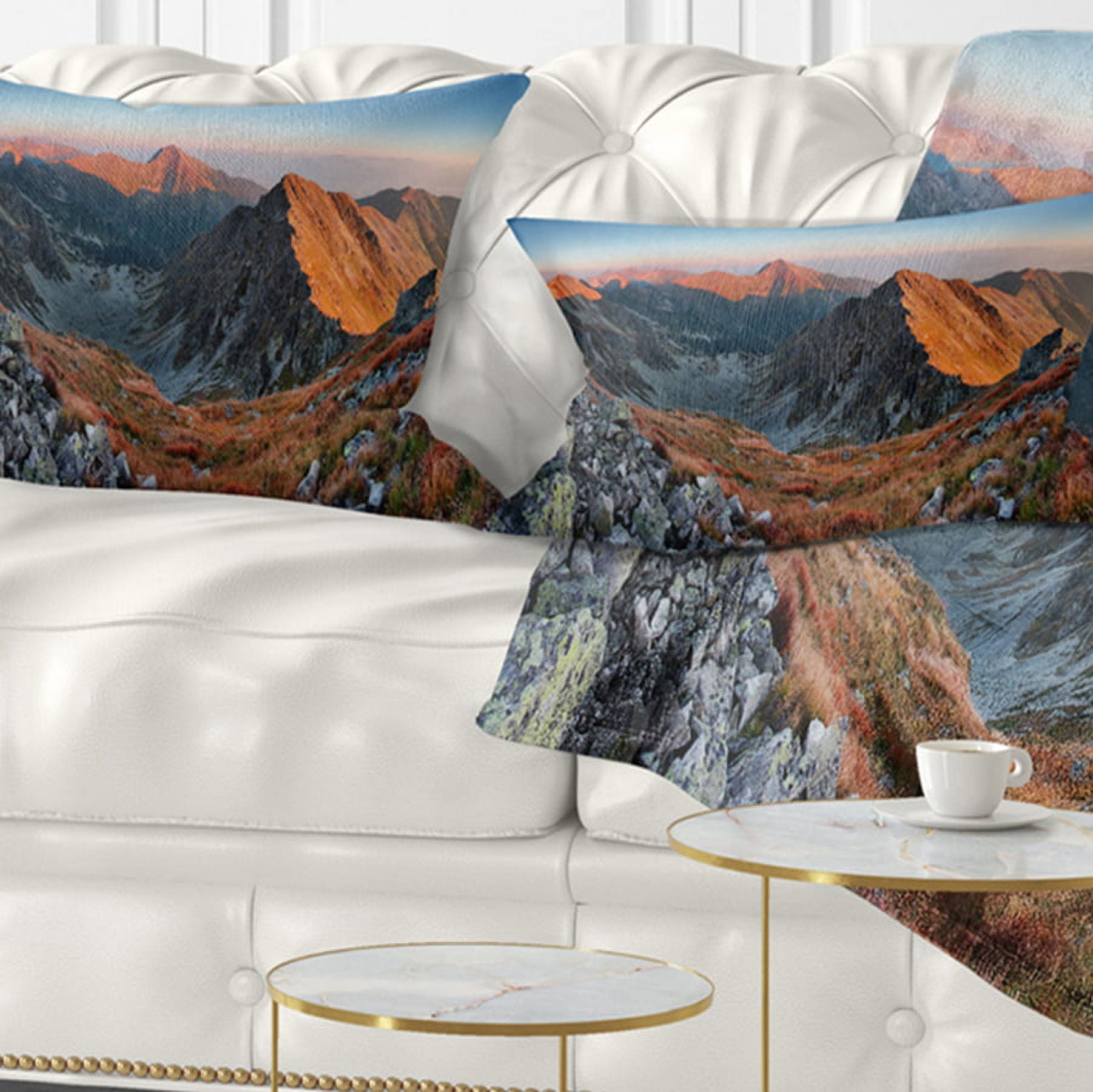 Designart 12" x 20" Multi-color Polyester Throw Pillow