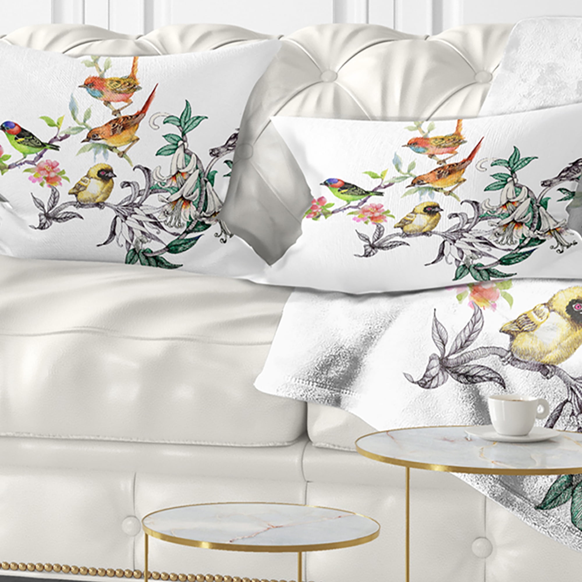 Designart 12" x 20" Multi-color Polyester Throw Pillow