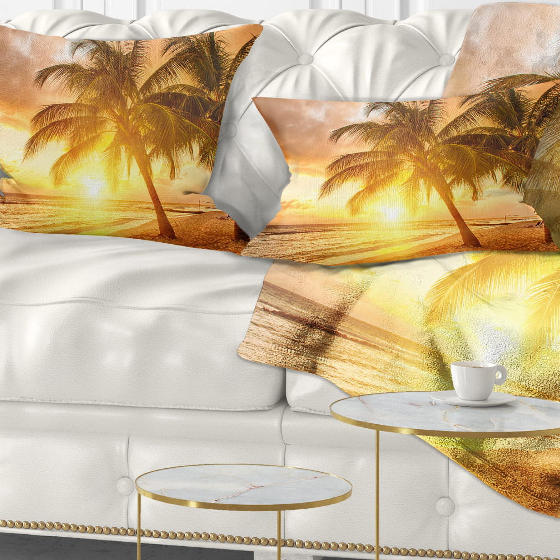 Designart 12" x 20" Multi-color Polyester Throw Pillow