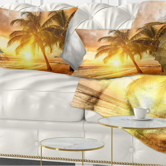 Designart 12" x 20" Multi-color Polyester Throw Pillow