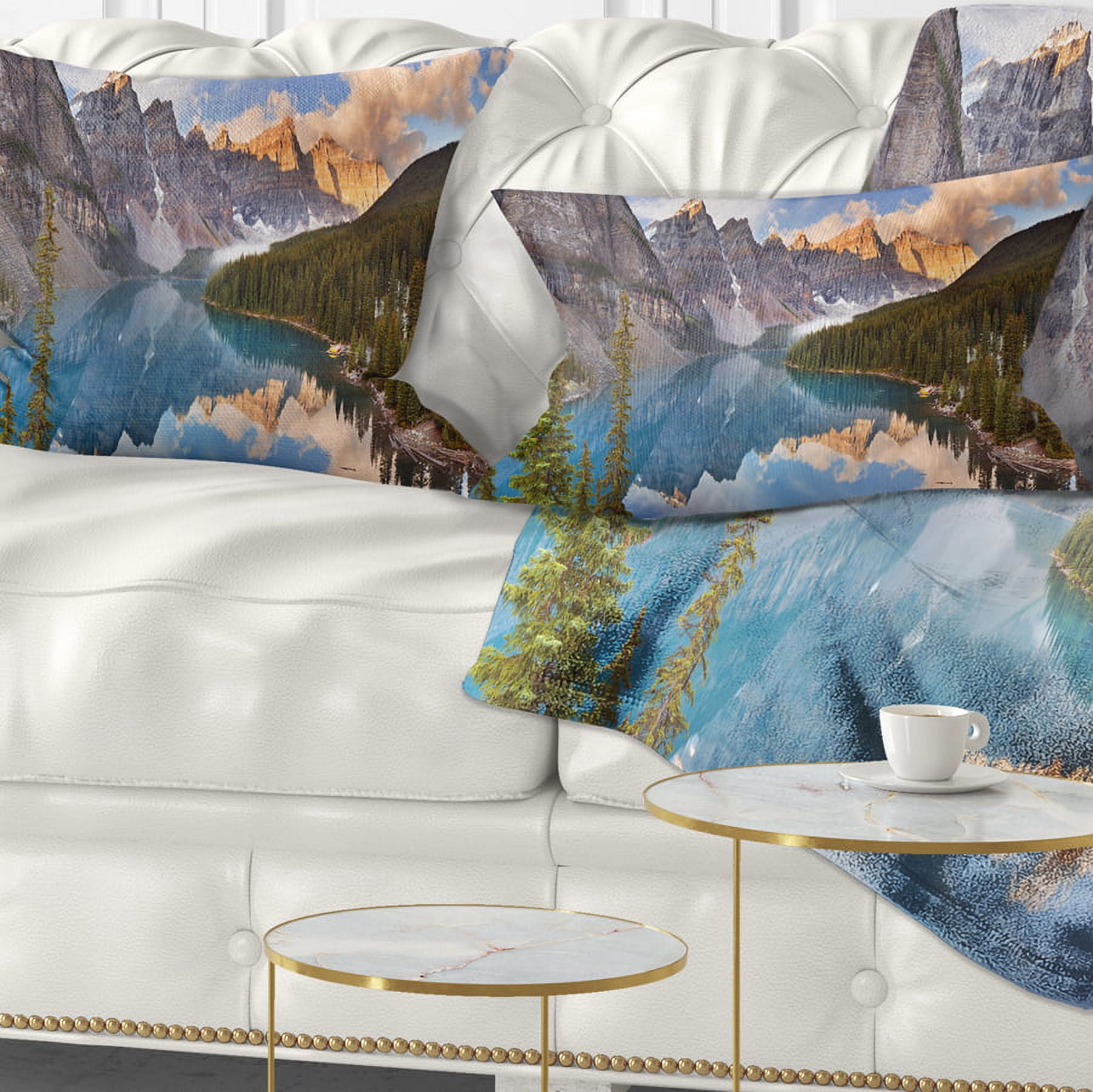 Designart 12" x 20" Multi-color Polyester Throw Pillow