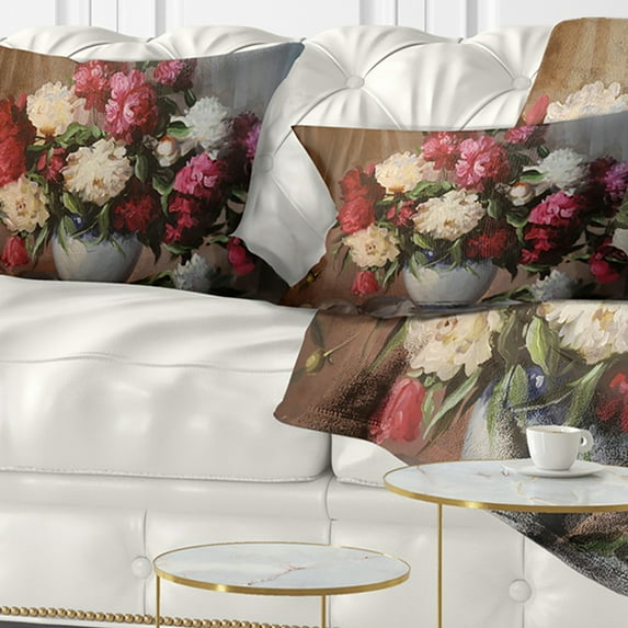 Designart 12" x 20" Multi-color Polyester Throw Pillow