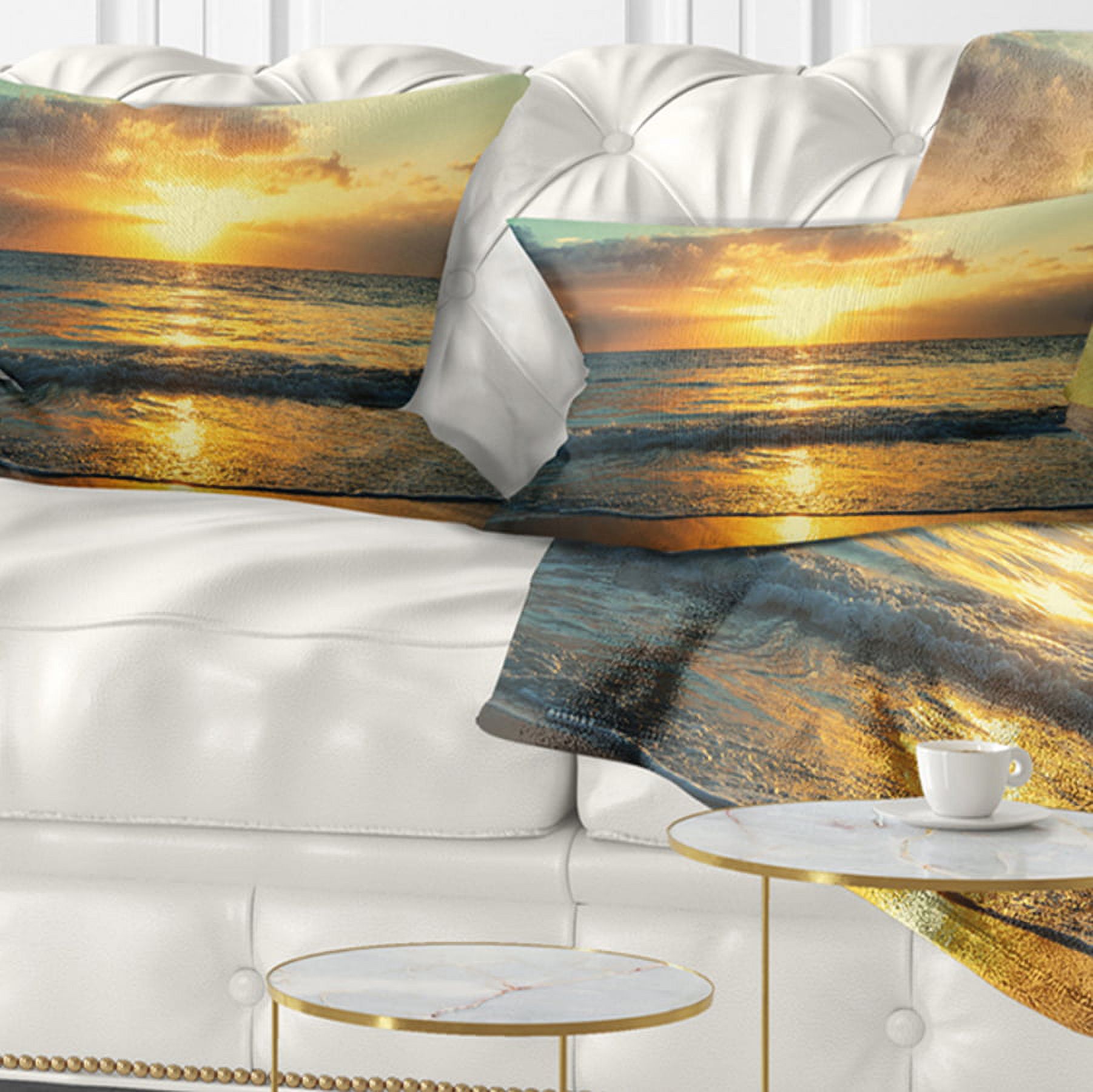 Designart 12" x 20" Multi-color Polyester Throw Pillow