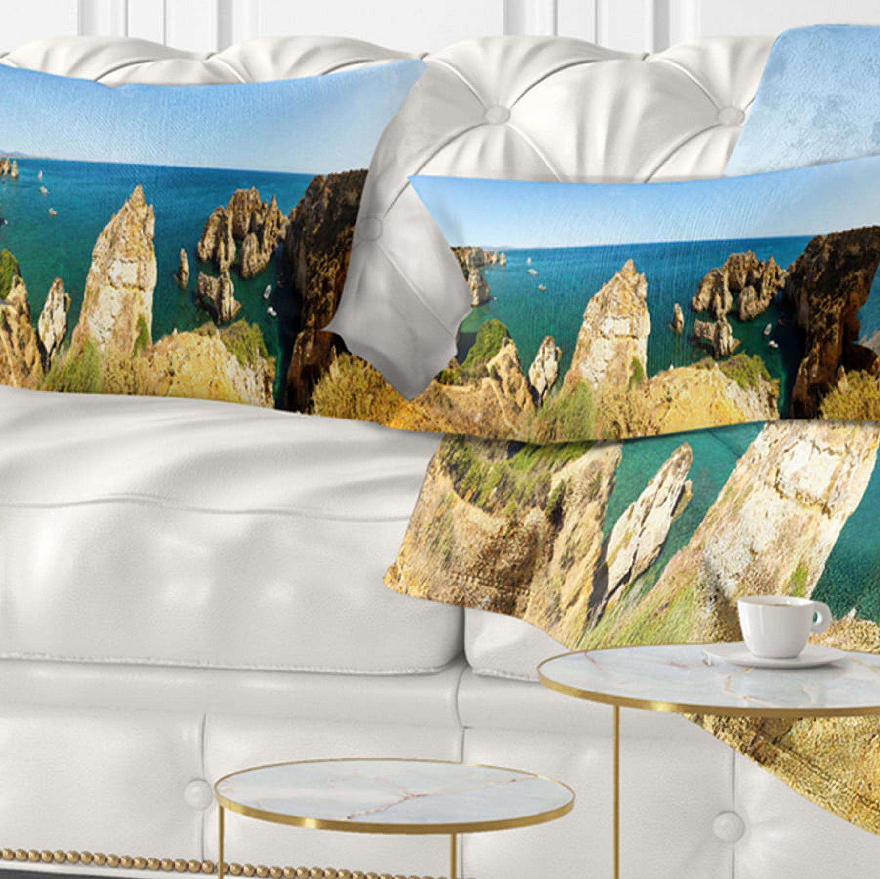 Designart 12" x 20" Multi-color Polyester Throw Pillow