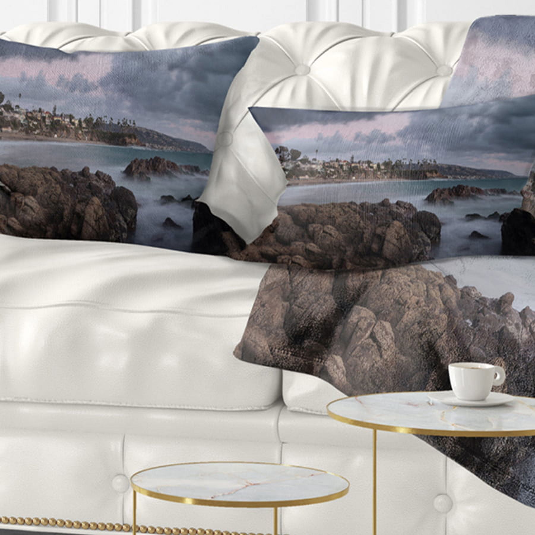 Designart 12" x 20" Multi-color Polyester Throw Pillow
