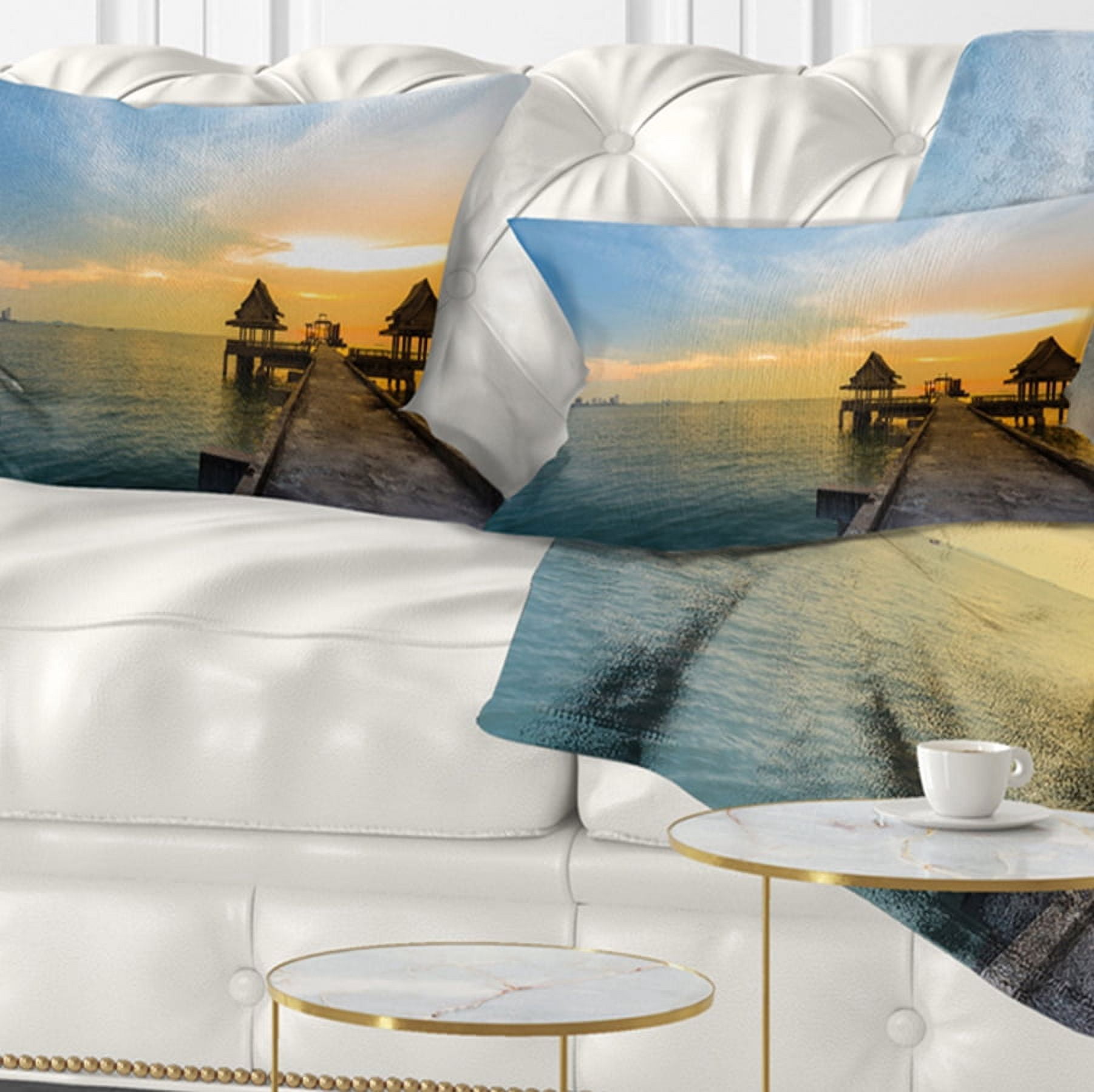 Designart 12" x 20" Multi-color Polyester Throw Pillow