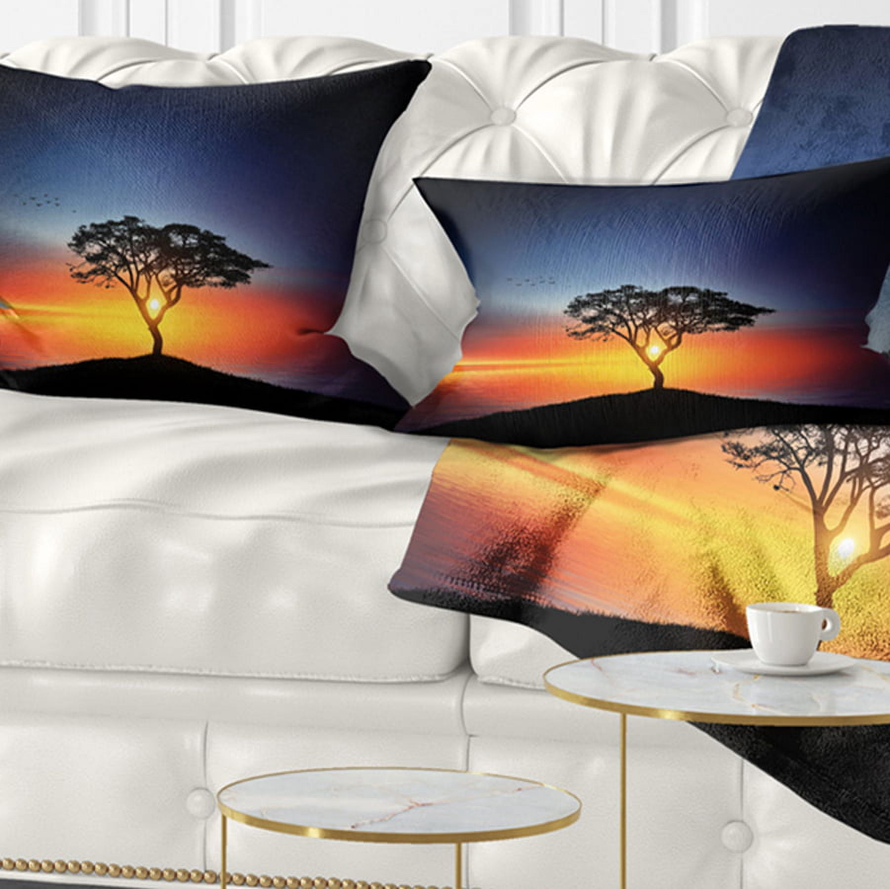 Designart 12" x 20" Multi-color Polyester Throw Pillow