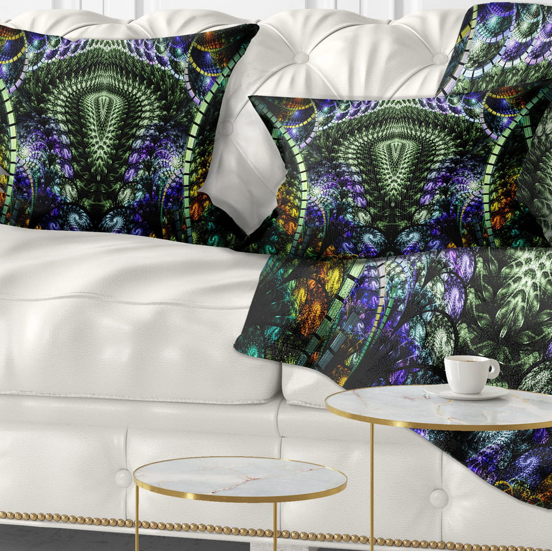 Designart 12" x 20" Multi-color Polyester Throw Pillow
