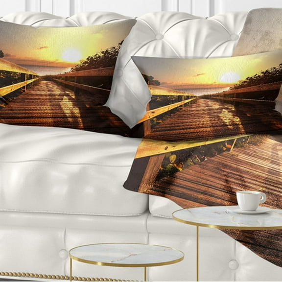 Designart 12" x 20" Multi-color Polyester Throw Pillow
