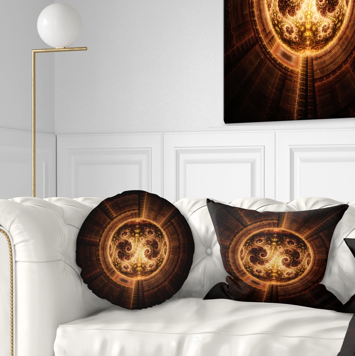 Designart 12" x 20" Orange Polyester Throw Pillow