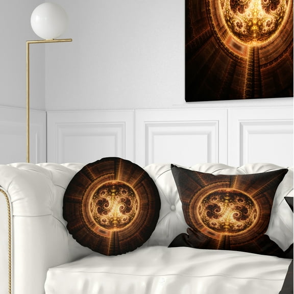 Designart 12" x 20" Orange Polyester Throw Pillow