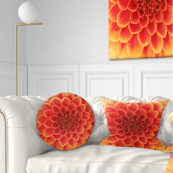 Designart 12" x 20" Orange Polyester Throw Pillow