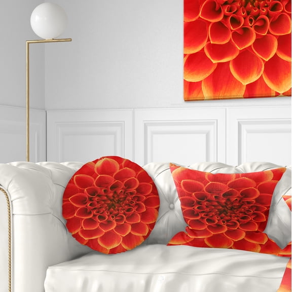 Designart 12" x 20" Orange Polyester Throw Pillow