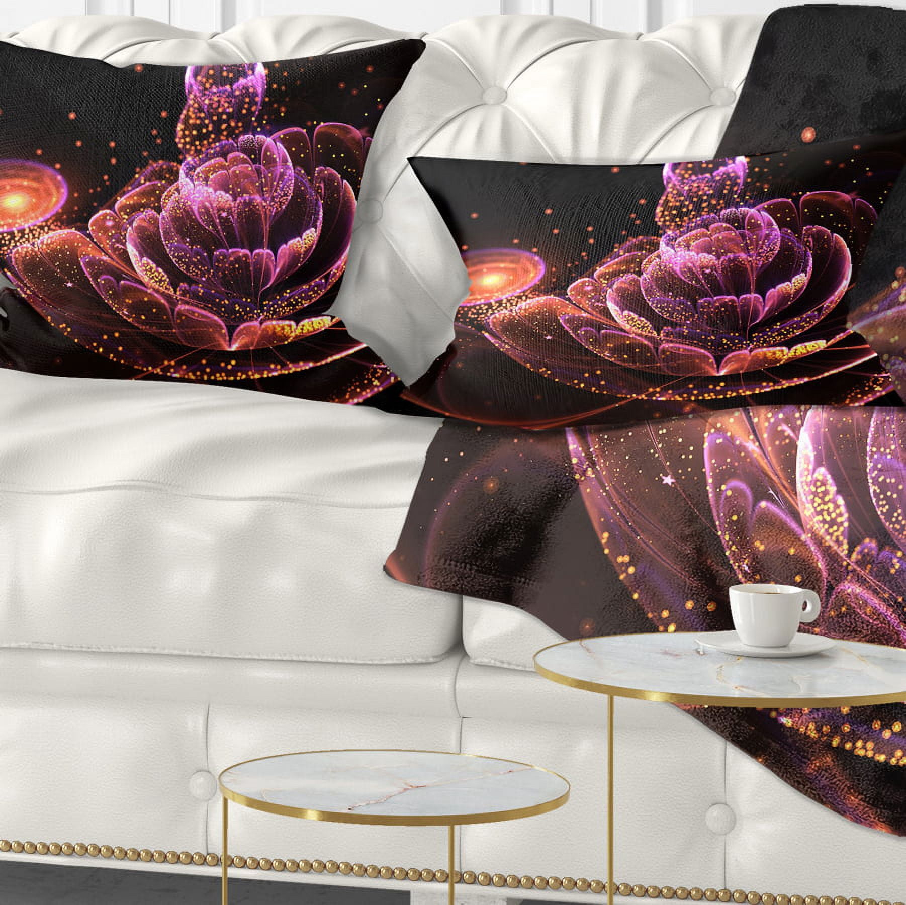 Designart 12" x 20" Pink Polyester Throw Pillow
