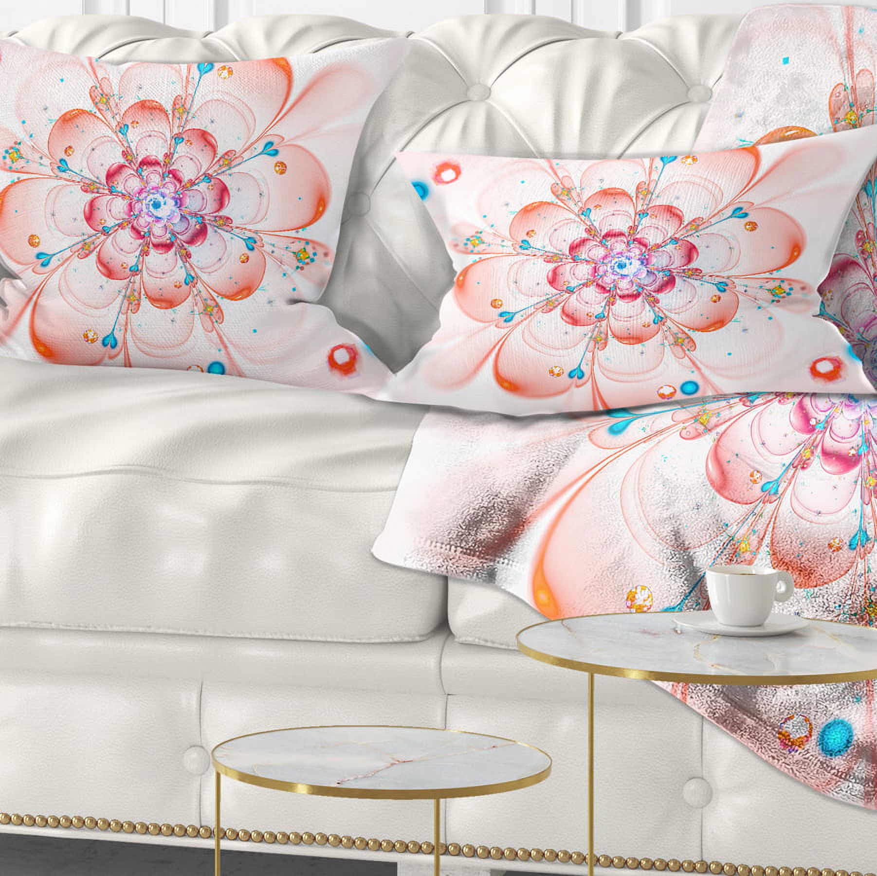 Designart 12" x 20" Pink Polyester Throw Pillow