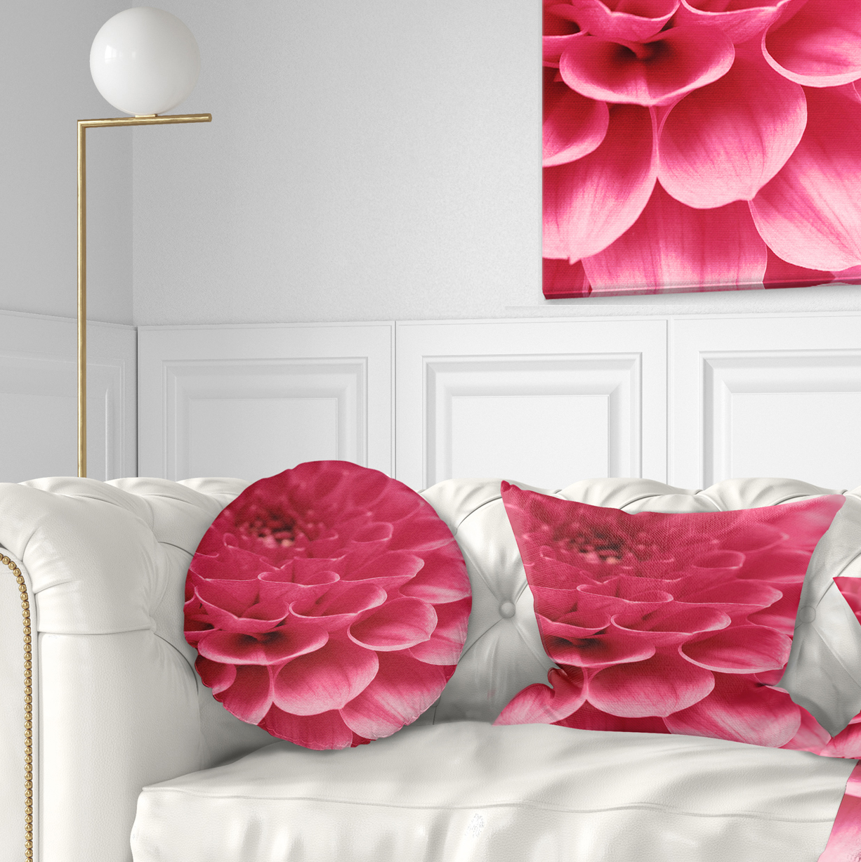 Designart 12" x 20" Pink Polyester Throw Pillow