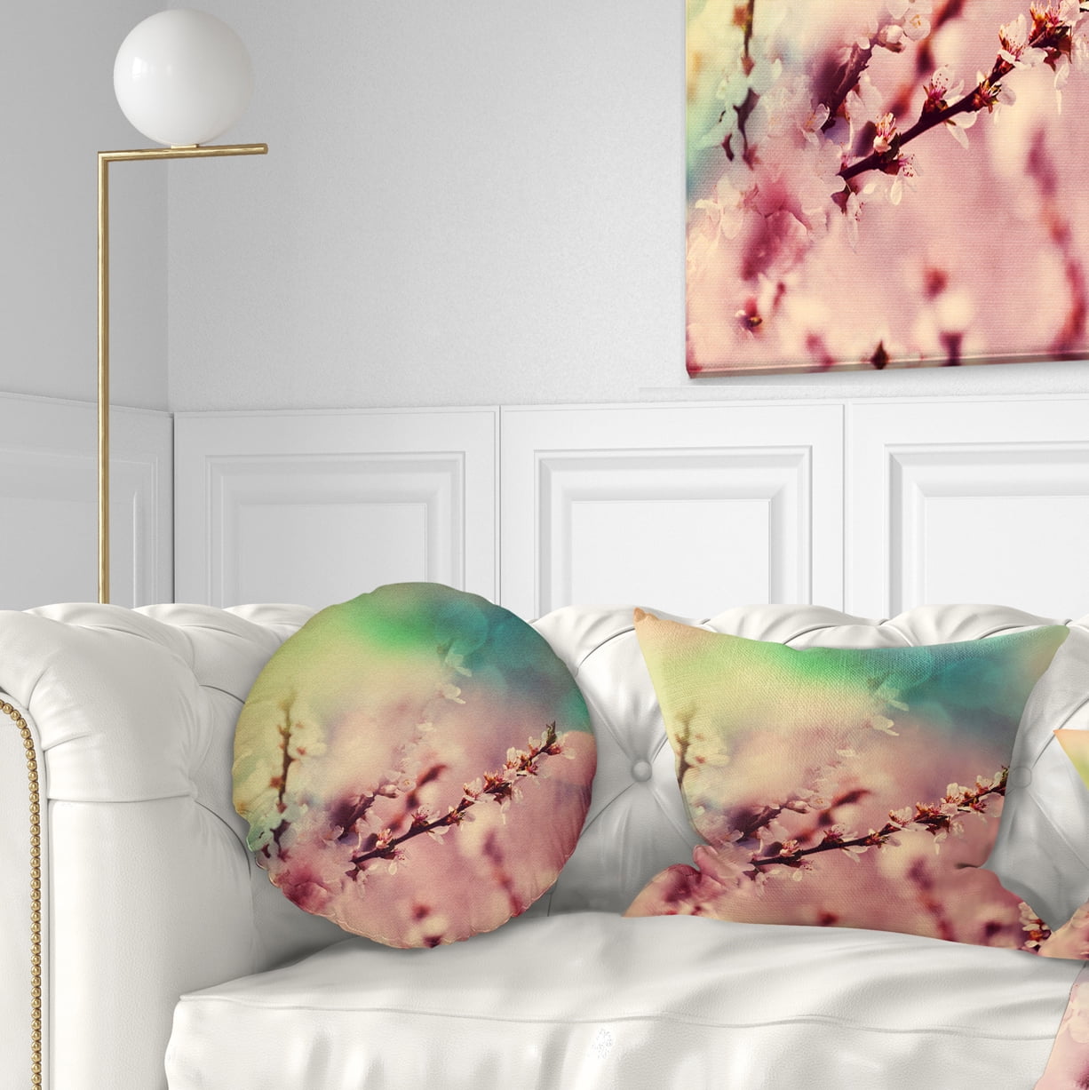 Designart 12" x 20" Pink Polyester Throw Pillow