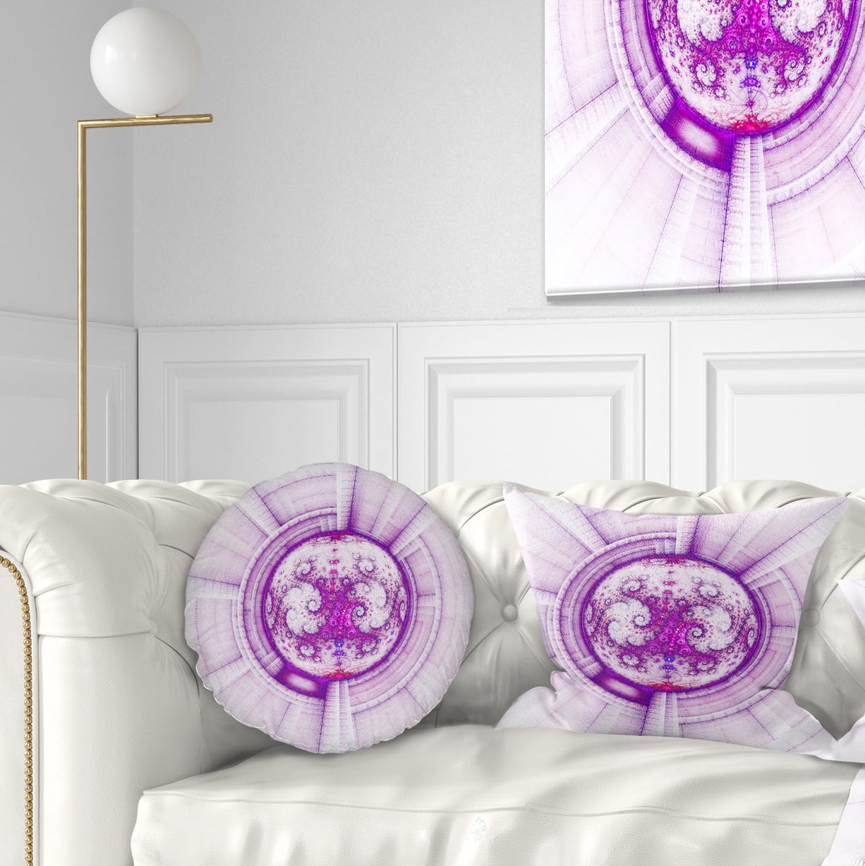Designart 12" x 20" Purple Polyester Throw Pillow