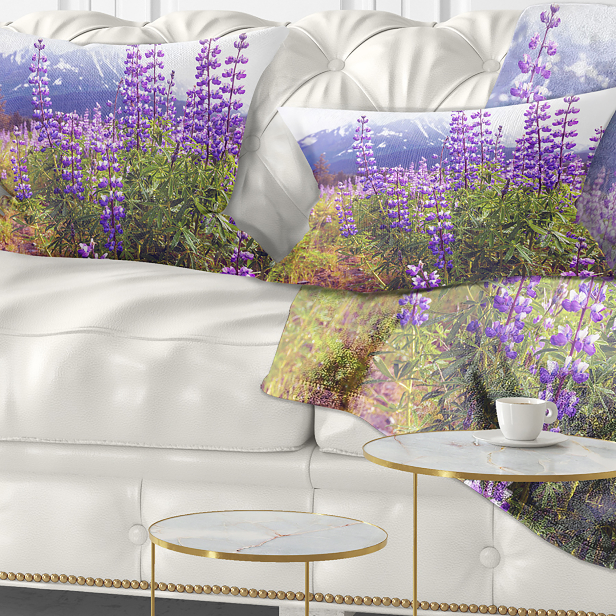 Designart 12" x 20" Purple Polyester Throw Pillow