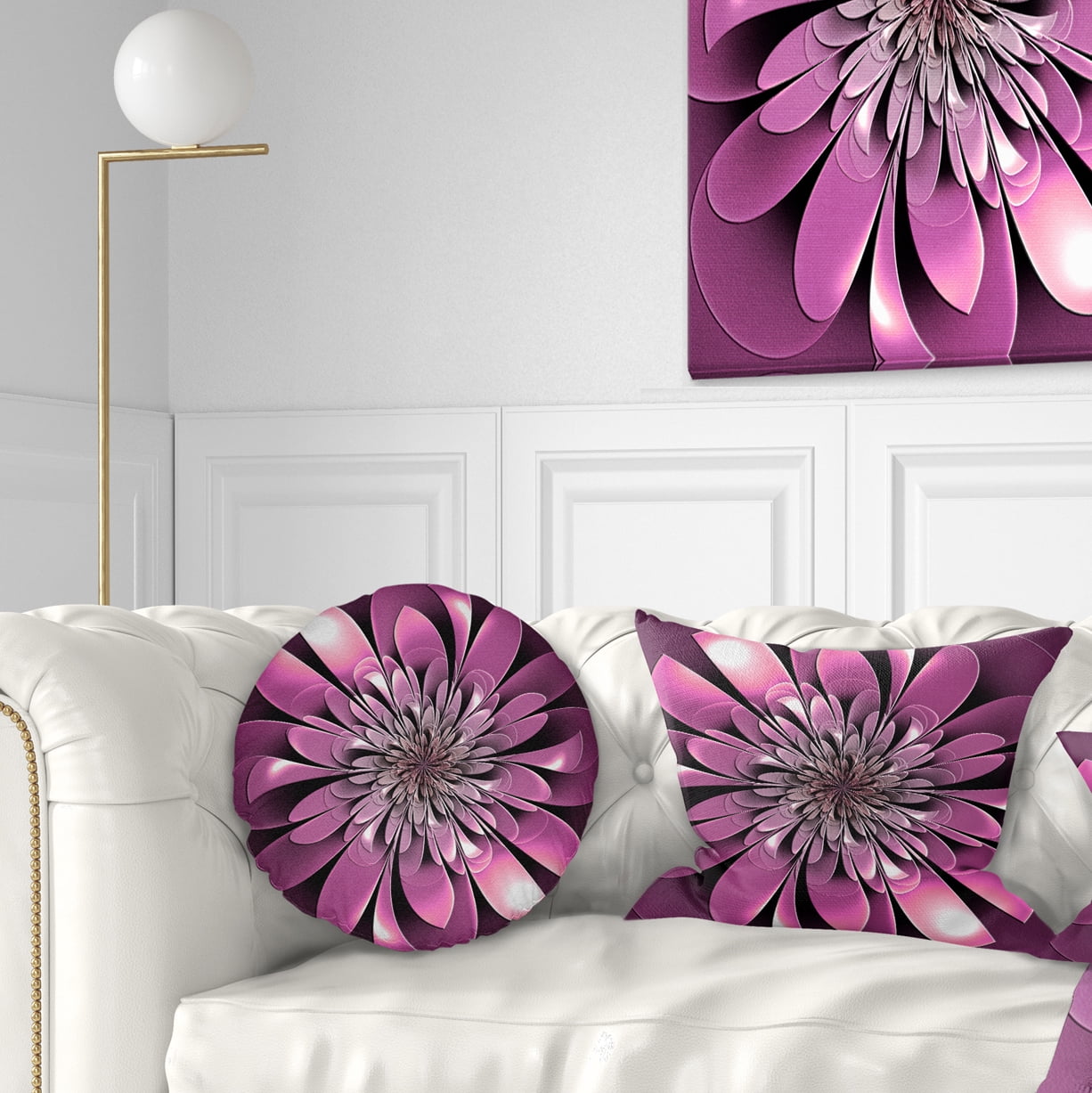 Designart 12" x 20" Purple Polyester Throw Pillow