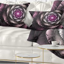 Designart 12" x 20" Purple Polyester Throw Pillow