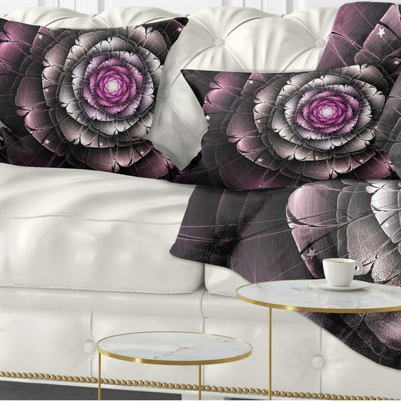 Designart 12" x 20" Purple Polyester Throw Pillow