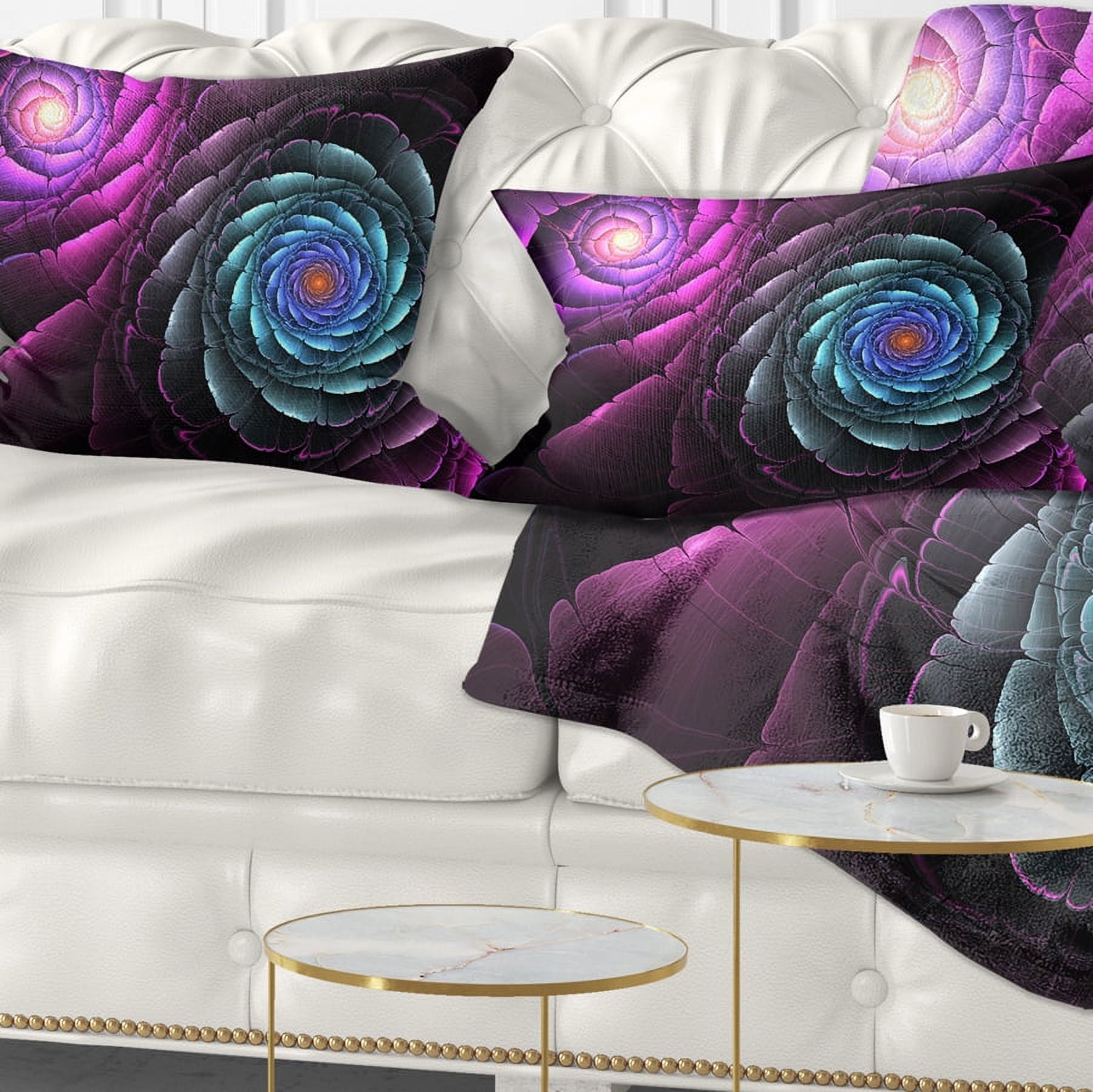 Designart 12" x 20" Purple Polyester Throw Pillow