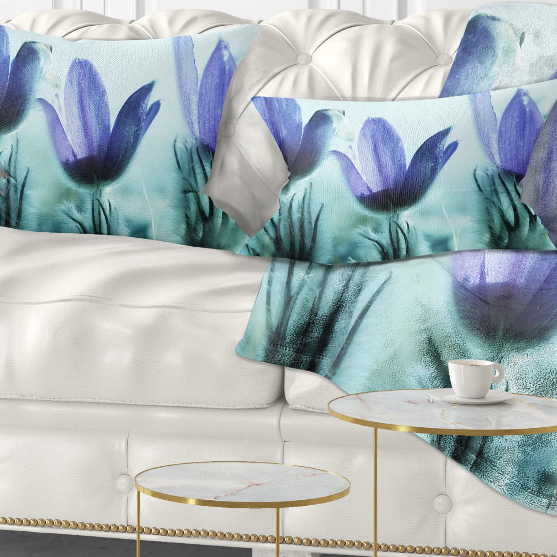 Designart 12" x 20" Purple Polyester Throw Pillow