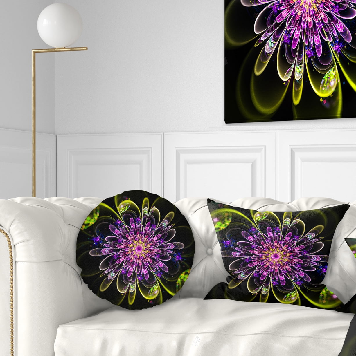 Designart 12" x 20" Purple Polyester Throw Pillow