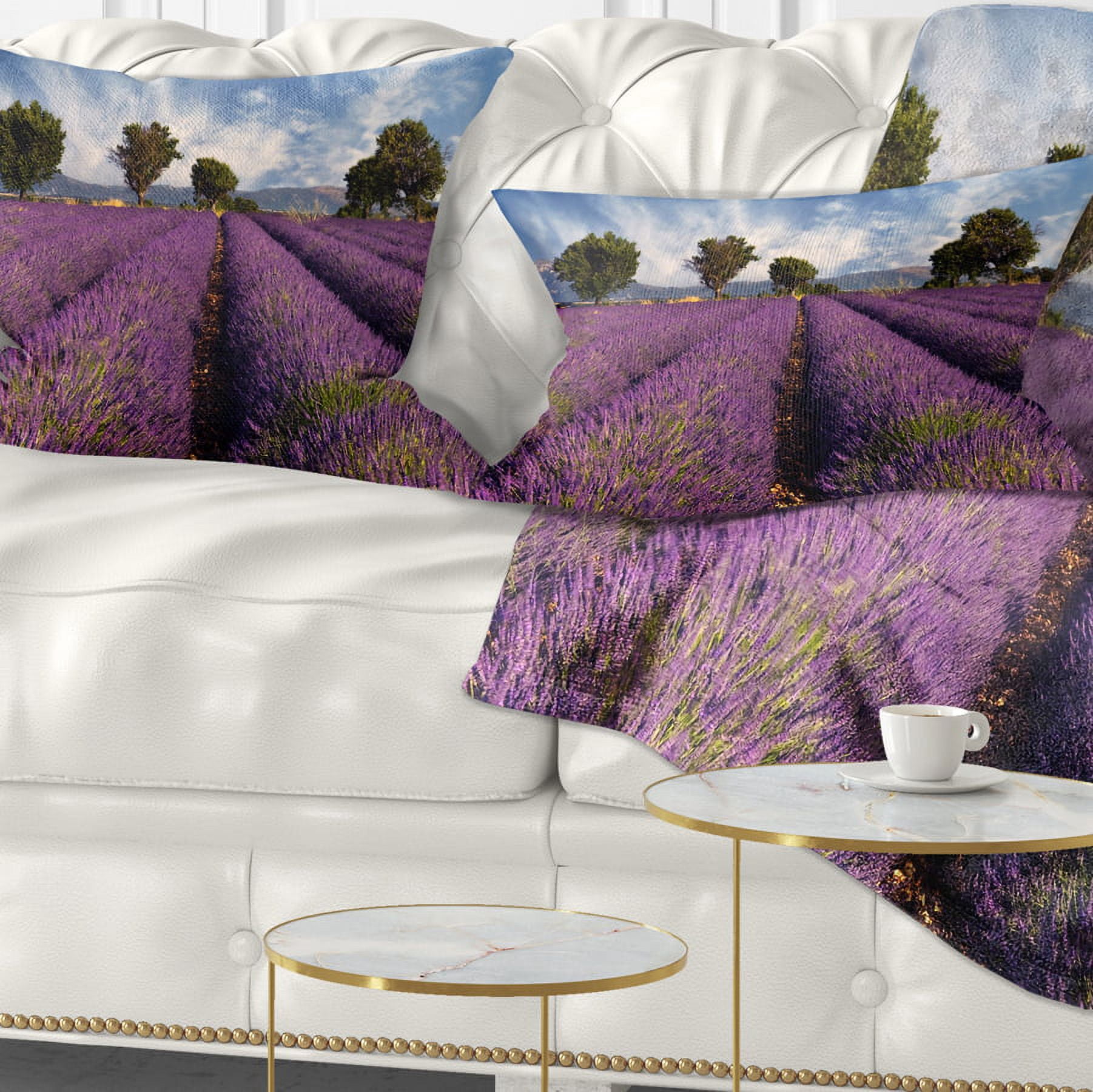 Designart 12" x 20" Purple Polyester Throw Pillow