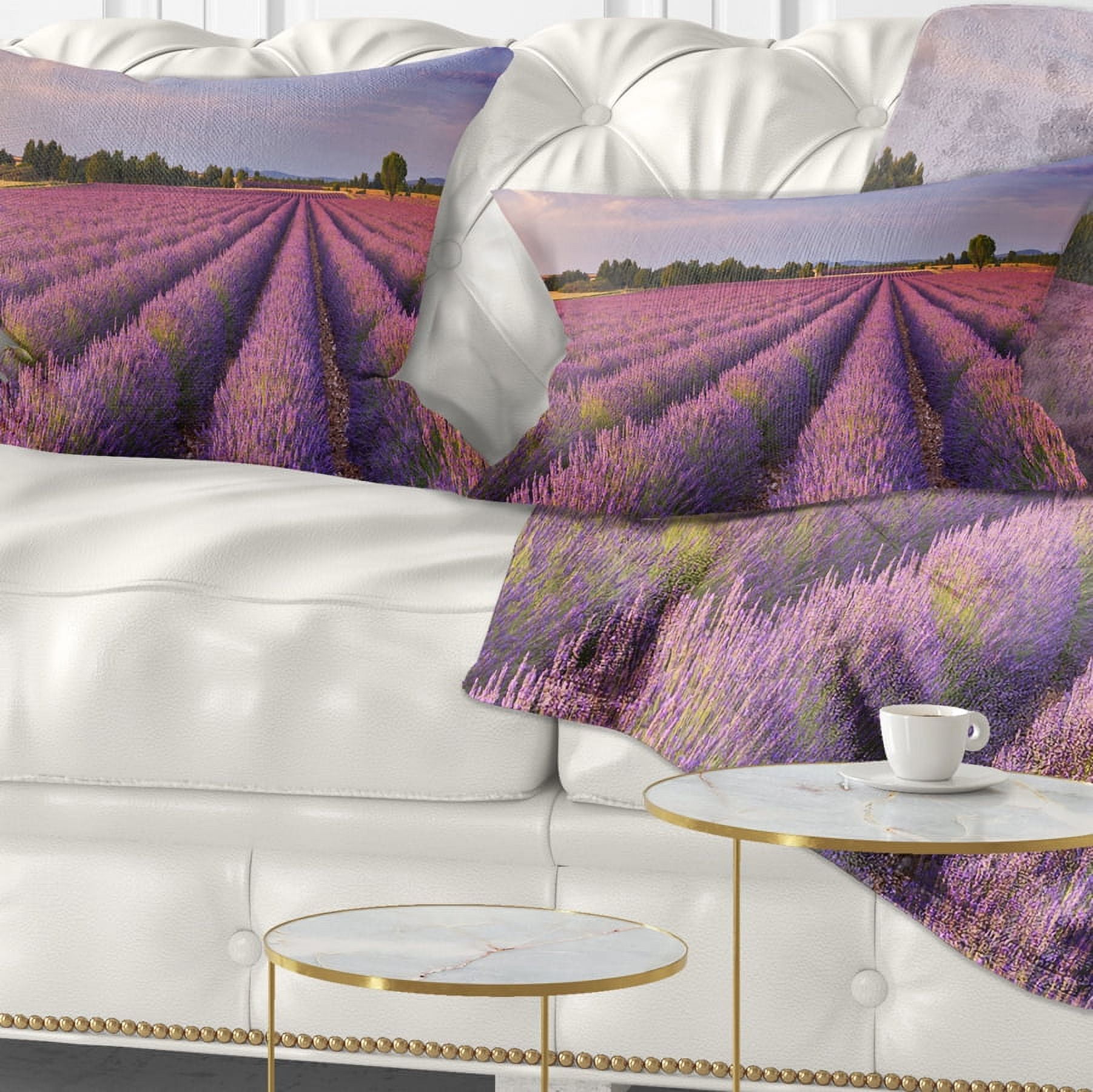 Designart 12" x 20" Purple Polyester Throw Pillow