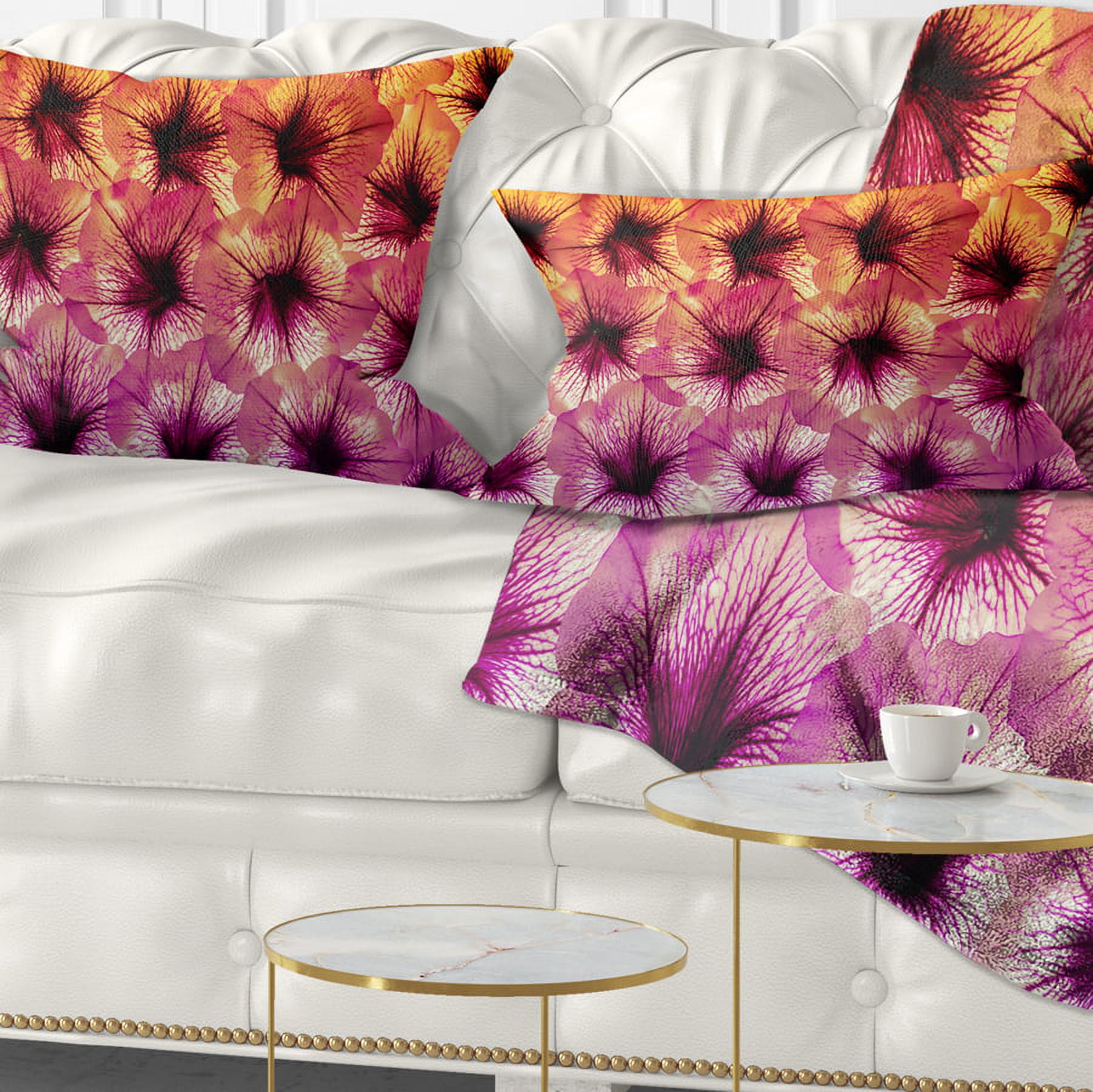 Designart 12" x 20" Purple Polyester Throw Pillow