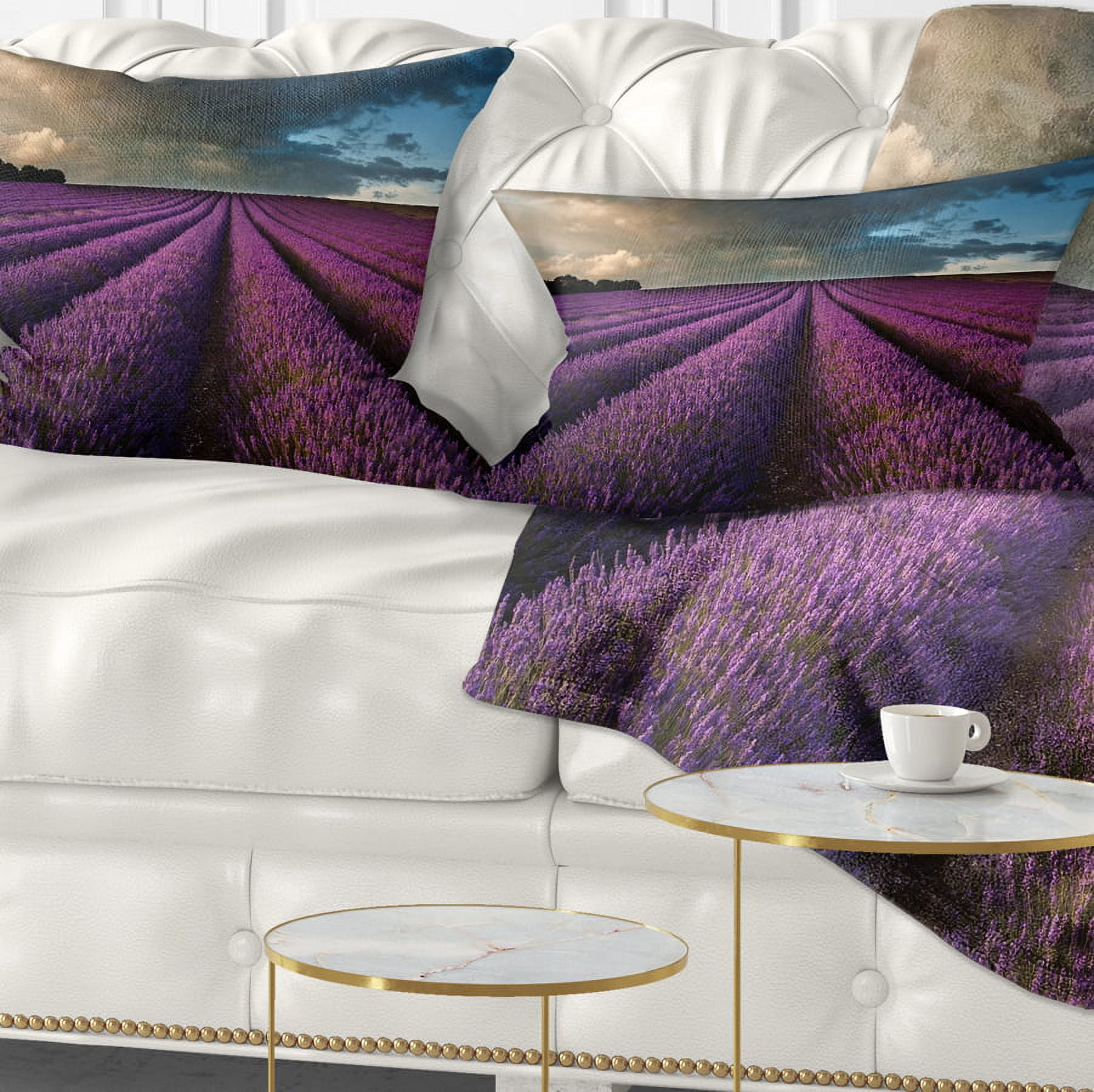 Designart 12" x 20" Purple Polyester Throw Pillow