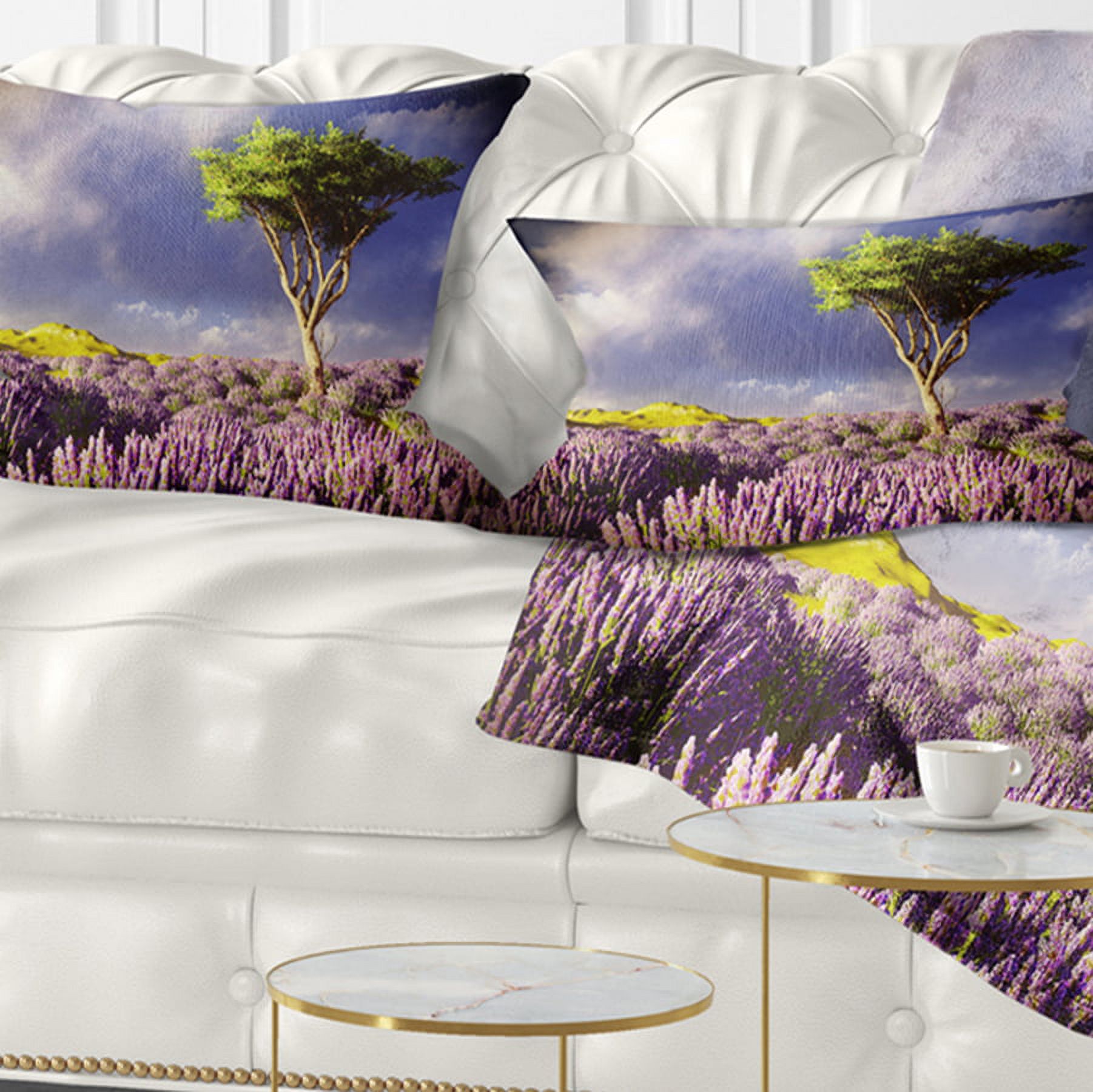 Designart 12" x 20" Purple Polyester Throw Pillow