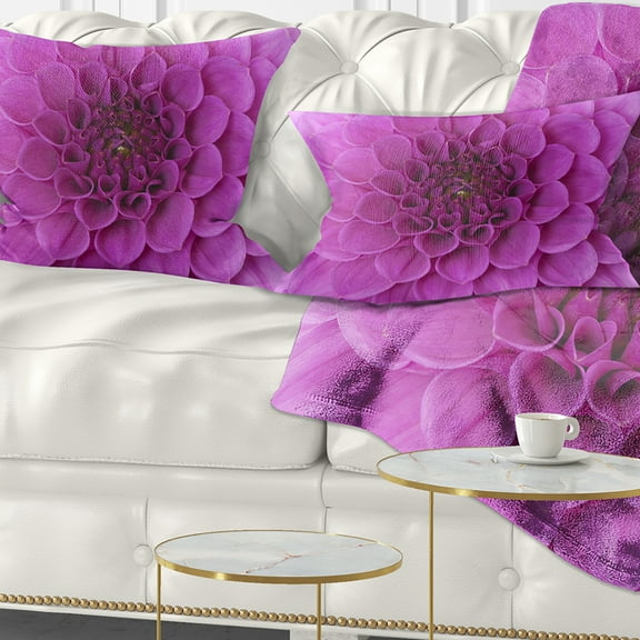 Designart 12" x 20" Purple Polyester Throw Pillow
