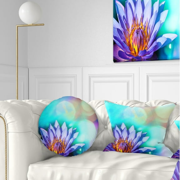 Designart 12" x 20" Purple Polyester Throw Pillow