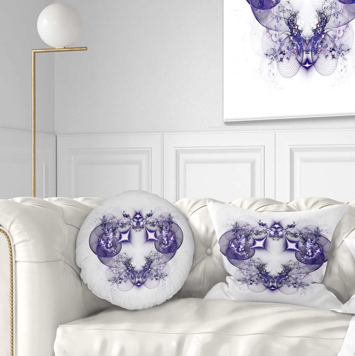 Designart 12" x 20" Purple Polyester Throw Pillow