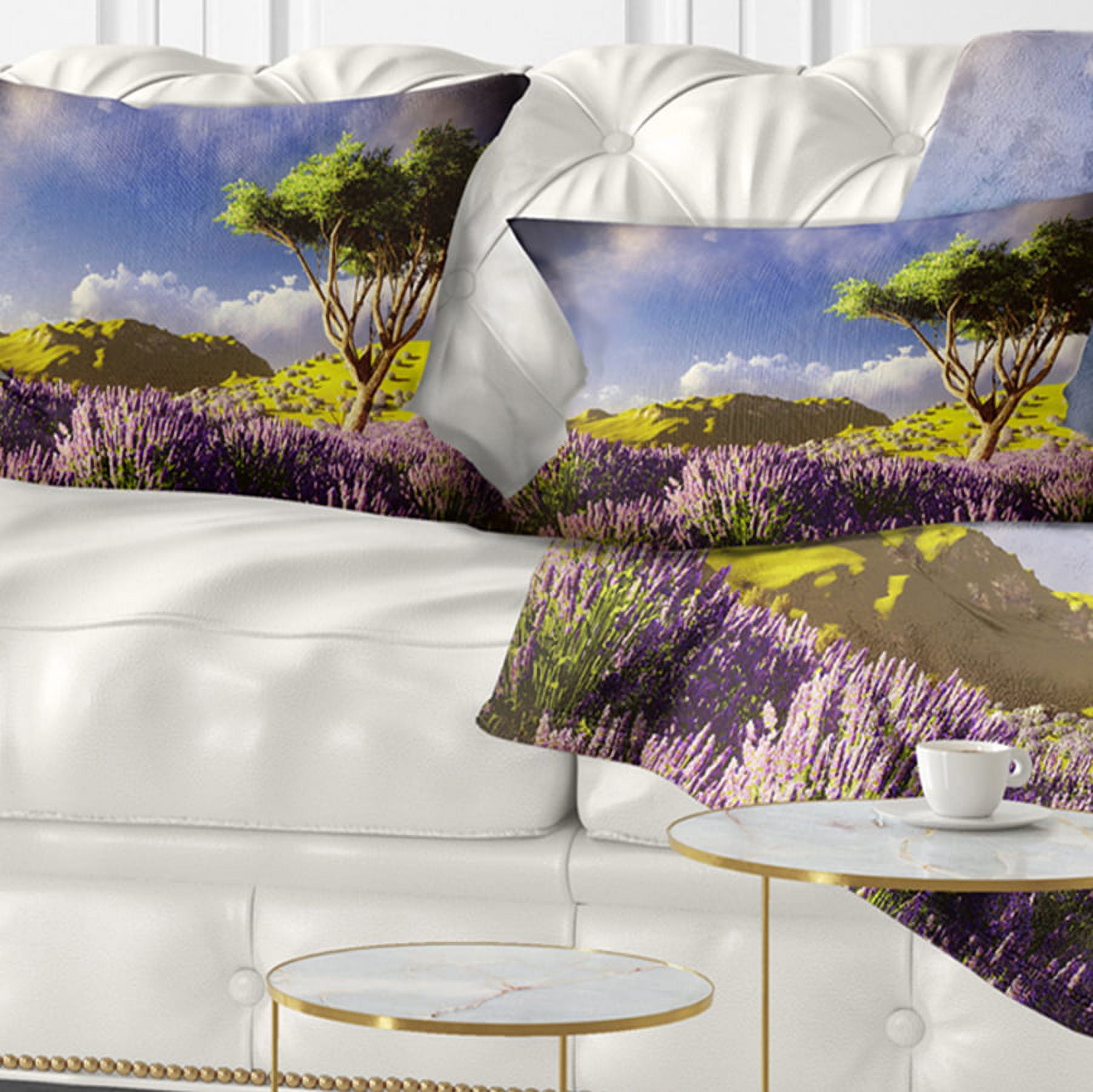Designart 12" x 20" Purple Polyester Throw Pillow