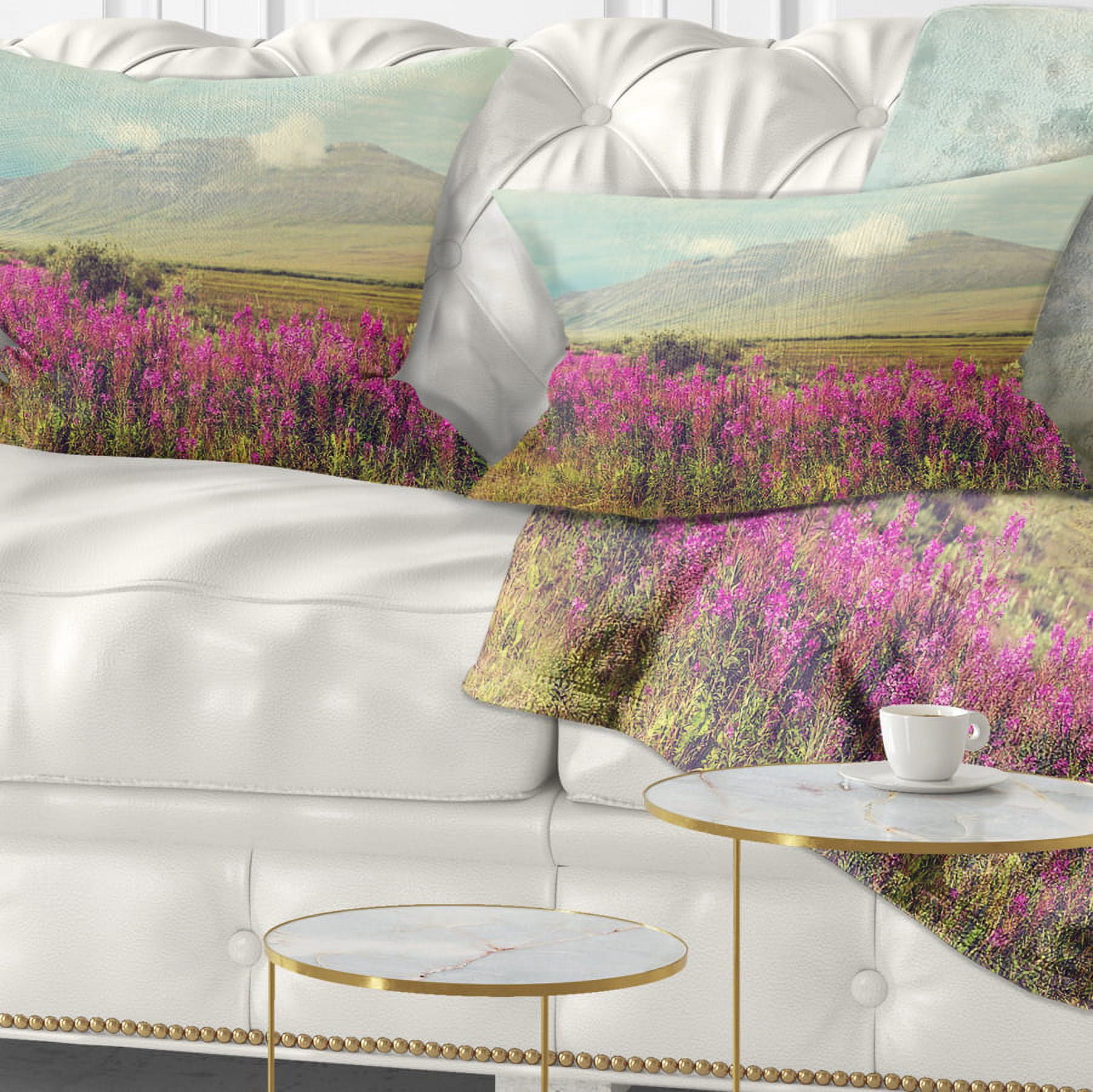 Designart 12" x 20" Purple Polyester Throw Pillow