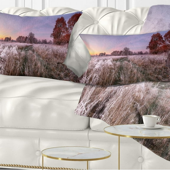 Designart 12" x 20" Red Polyester Throw Pillow